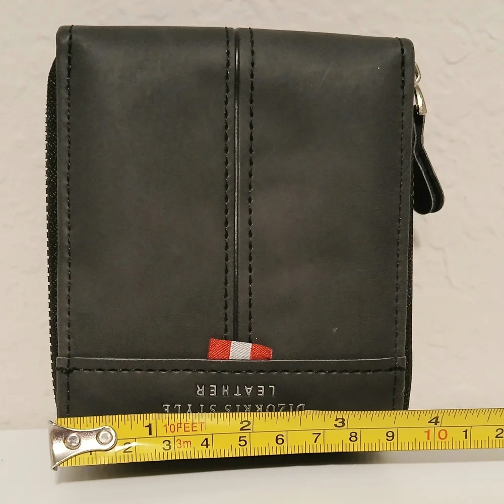 Men's Dizzoris Style Leather Grey‎ Zippered Wallet